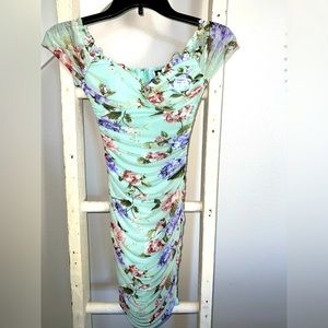 Windsor Contour fitted, beautiful mint green and floral fully lined dress